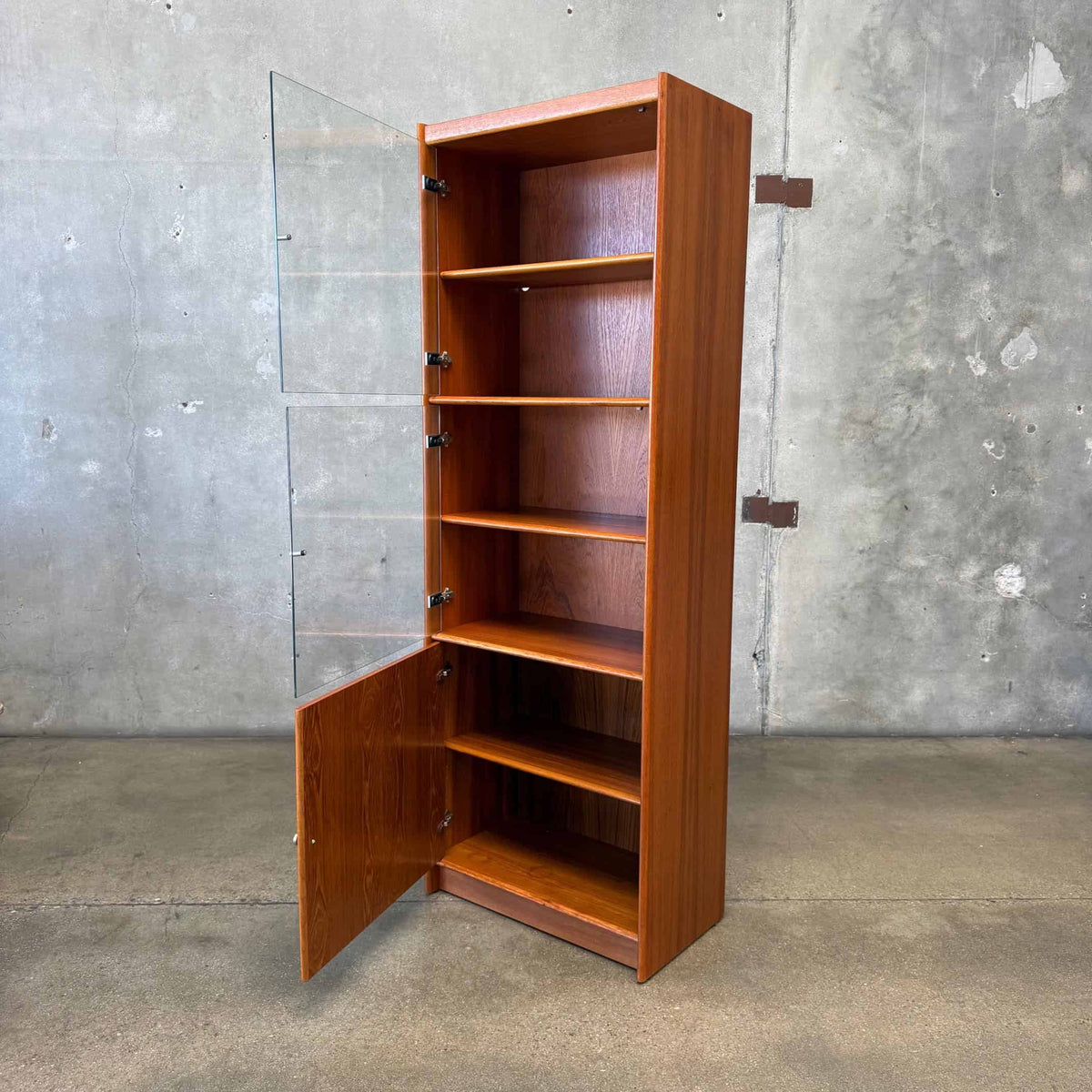 Vintage Teak Danish Bookshelf 3 Doors