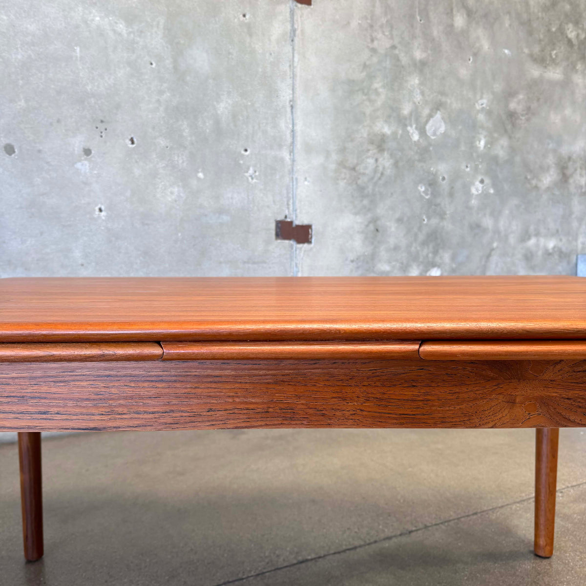 Danish Modern Teak Hidden Leaf Dining Table