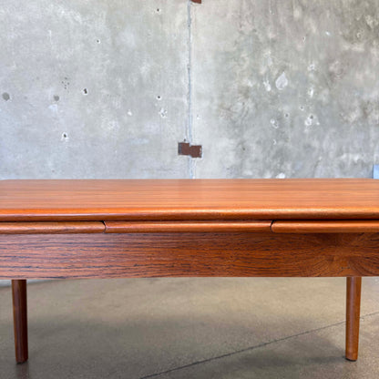 Danish Modern Teak Hidden Leaf Dining Table