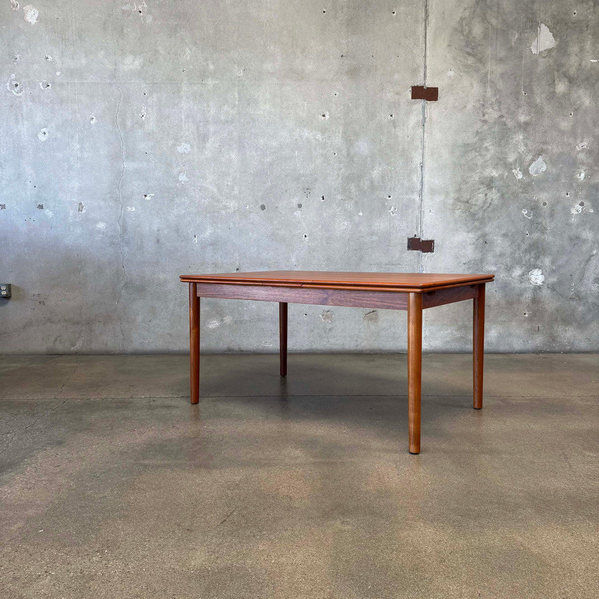 Danish Modern Teak Hidden Leaf Dining Table