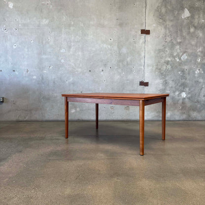 Danish Modern Teak Hidden Leaf Dining Table
