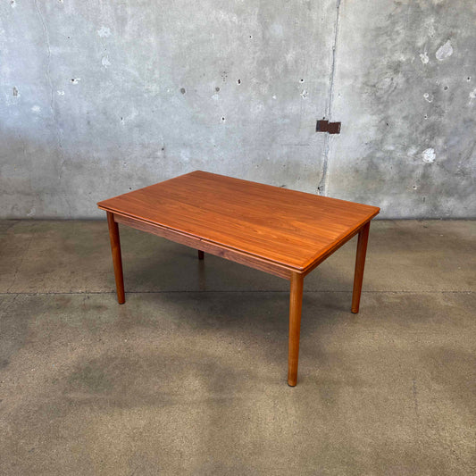 Danish Modern Teak Hidden Leaf Dining Table