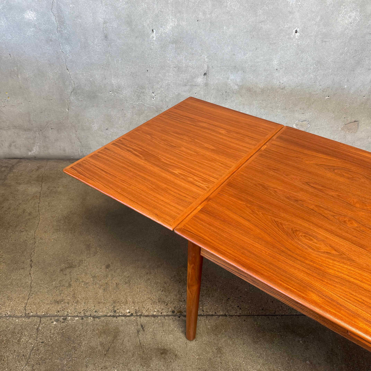 Danish Modern Teak Hidden Leaf Dining Table