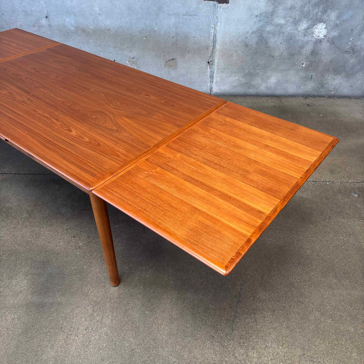 Danish Modern Teak Hidden Leaf Dining Table