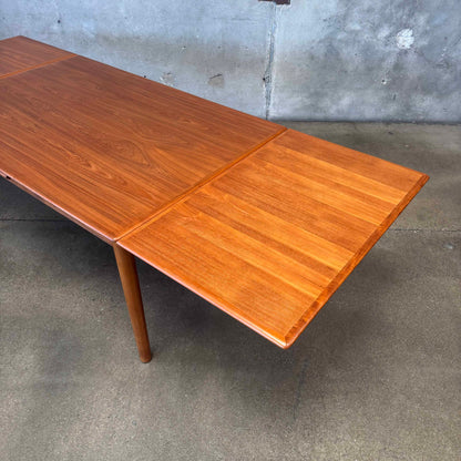 Danish Modern Teak Hidden Leaf Dining Table