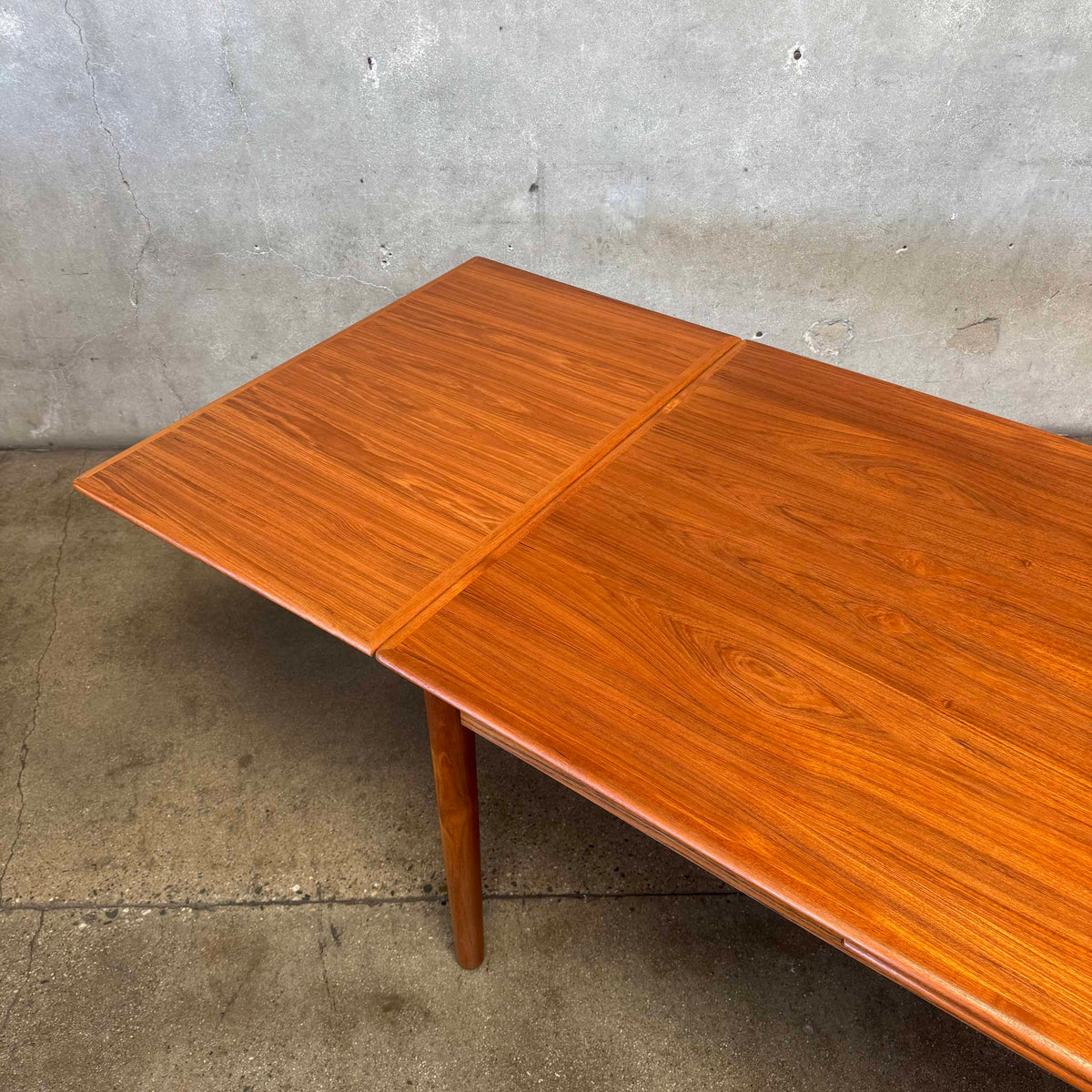 Danish Modern Teak Hidden Leaf Dining Table