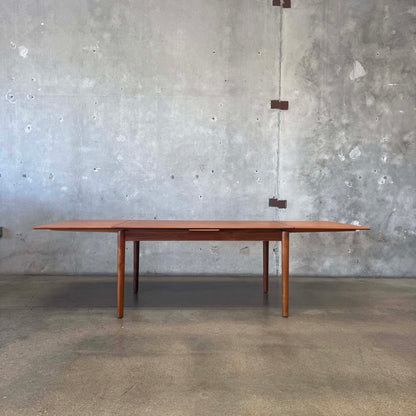 Danish Modern Teak Hidden Leaf Dining Table