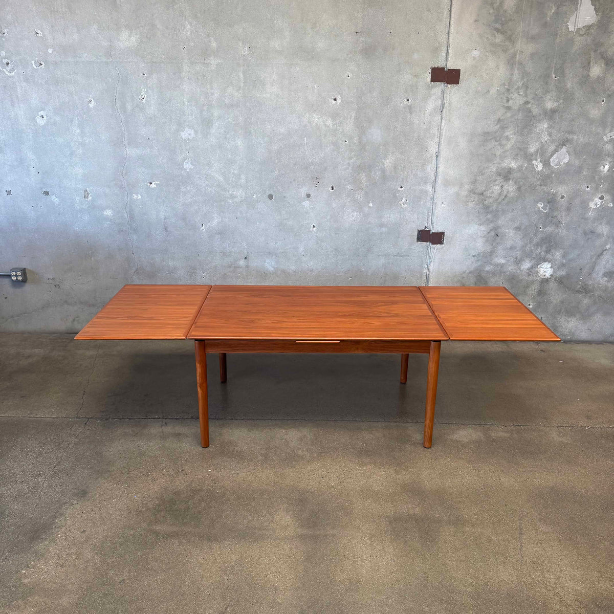 Danish Modern Teak Hidden Leaf Dining Table