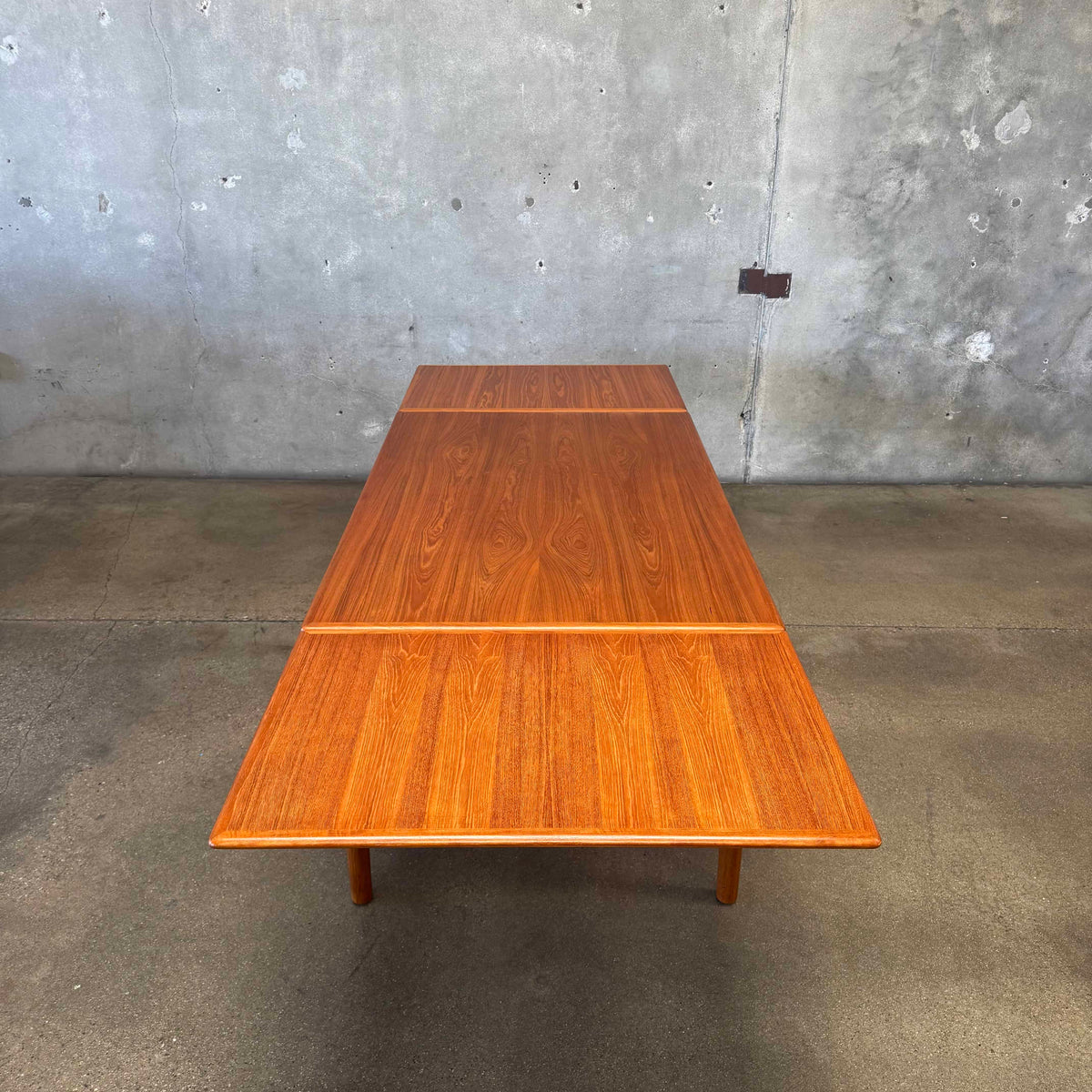 Danish Modern Teak Hidden Leaf Dining Table