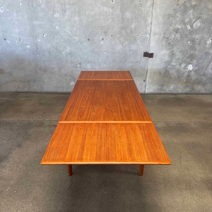 Danish Modern Teak Hidden Leaf Dining Table