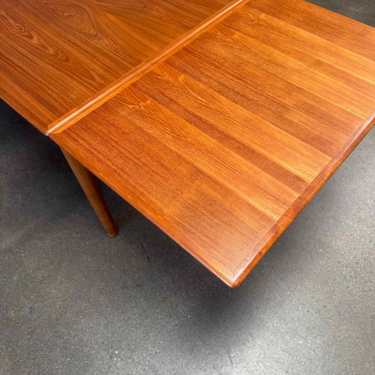 Danish Modern Teak Hidden Leaf Dining Table