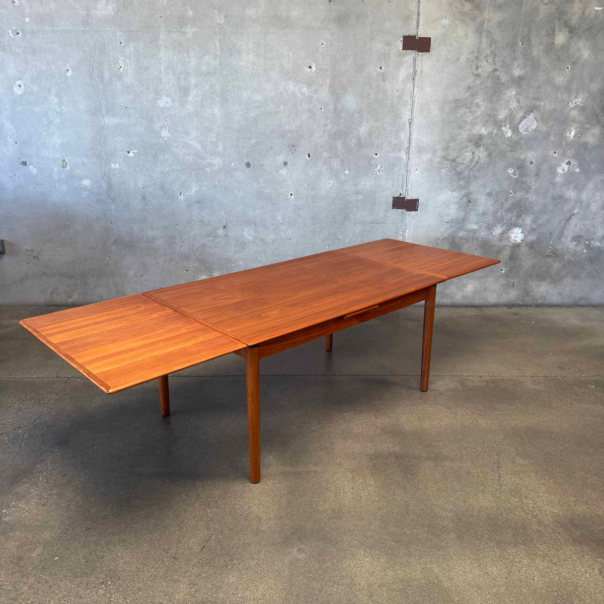 Danish Modern Teak Hidden Leaf Dining Table
