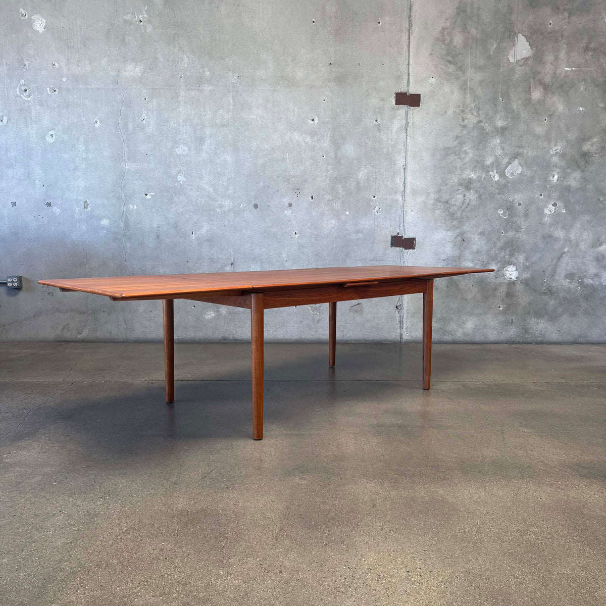 Danish Modern Teak Hidden Leaf Dining Table