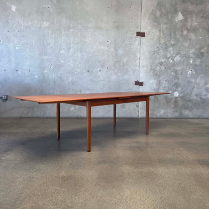 Danish Modern Teak Hidden Leaf Dining Table