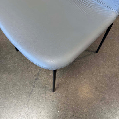 Set Of Six Leather + Steel "Bacco" Chairs By Omar De Biaggio For Design Within Reach