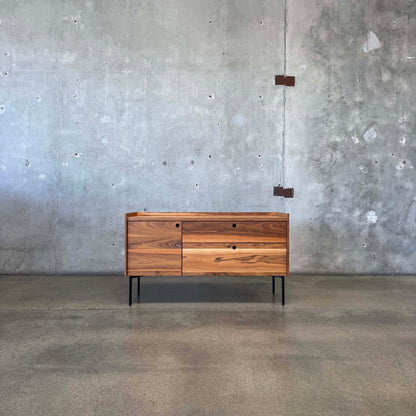 Walnut + Steel "Peek" Small Media Credenza By Blu Dot