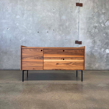 Walnut + Steel "Peek" Small Media Credenza By Blu Dot