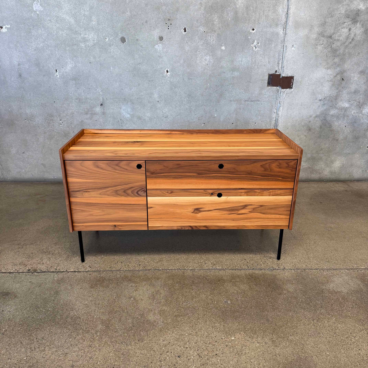 Walnut + Steel "Peek" Small Media Credenza By Blu Dot