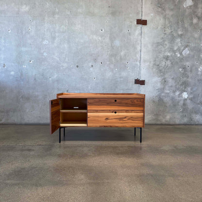 Walnut + Steel "Peek" Small Media Credenza By Blu Dot