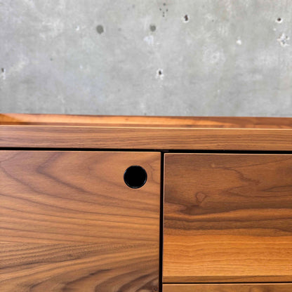 Walnut + Steel "Peek" Small Media Credenza By Blu Dot