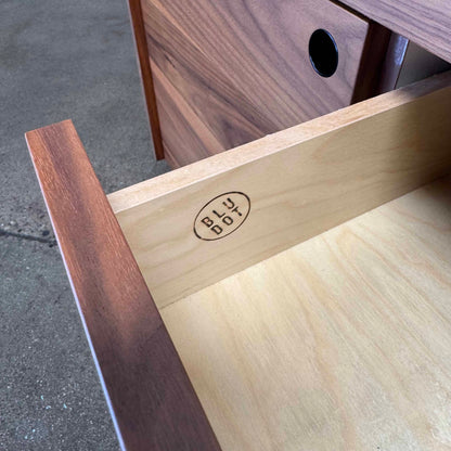 Walnut + Steel "Peek" Small Media Credenza By Blu Dot