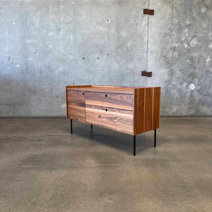 Walnut + Steel "Peek" Small Media Credenza By Blu Dot