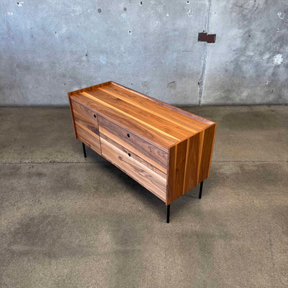 Walnut + Steel "Peek" Small Media Credenza By Blu Dot