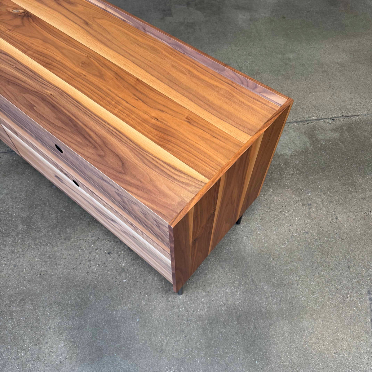 Walnut + Steel "Peek" Small Media Credenza By Blu Dot