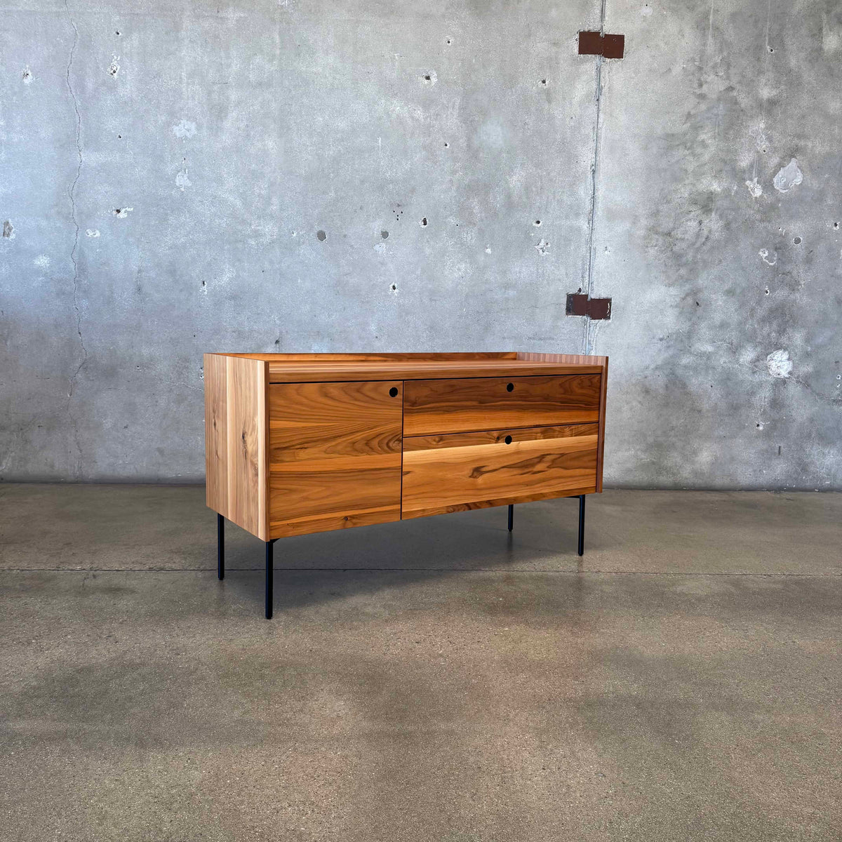 Walnut + Steel "Peek" Small Media Credenza By Blu Dot