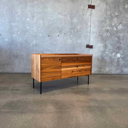 Walnut + Steel "Peek" Small Media Credenza By Blu Dot