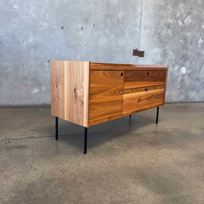 Walnut + Steel "Peek" Small Media Credenza By Blu Dot