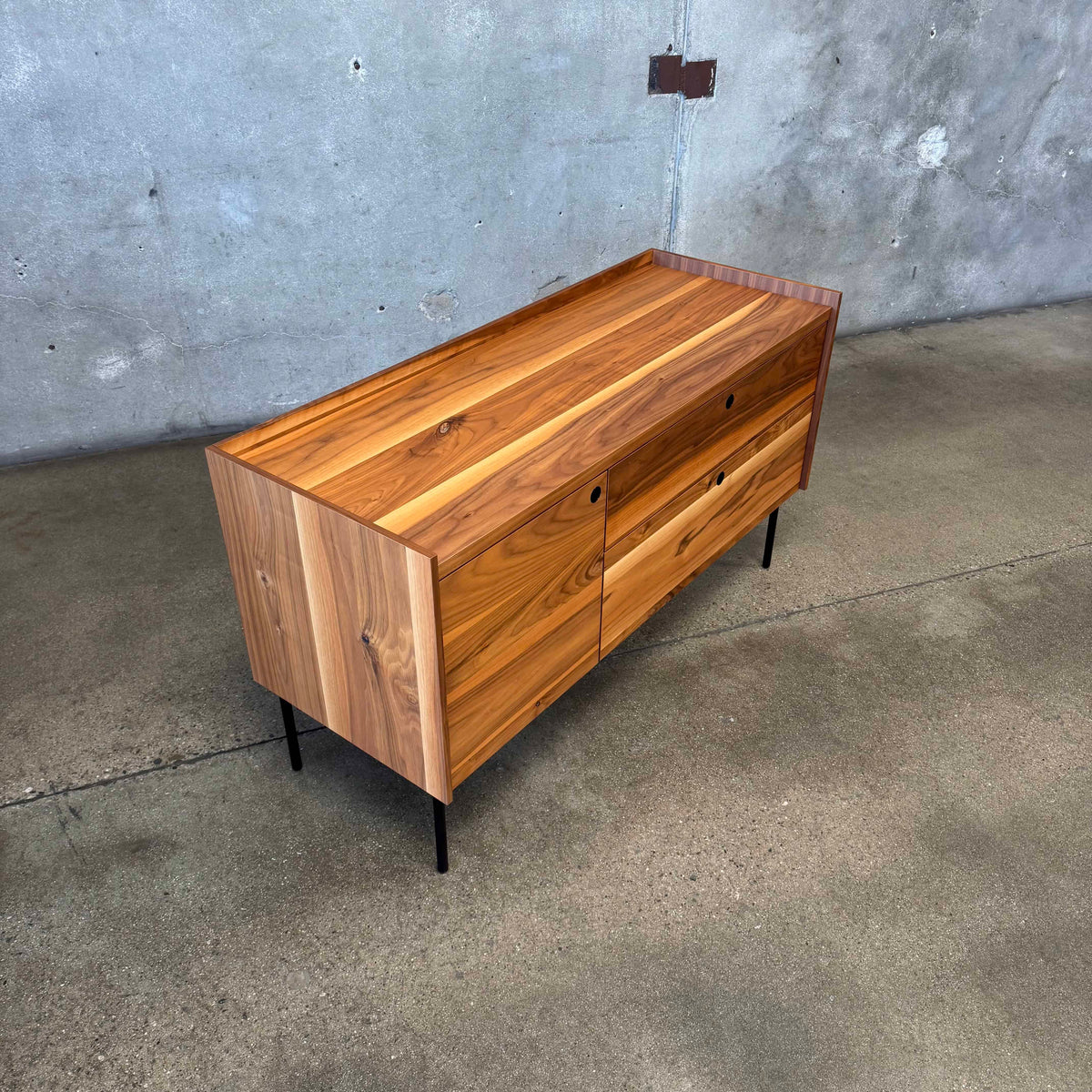 Walnut + Steel "Peek" Small Media Credenza By Blu Dot