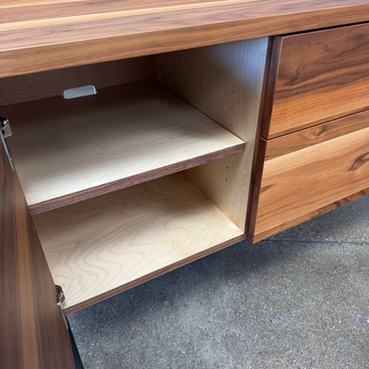 Walnut + Steel "Peek" Small Media Credenza By Blu Dot