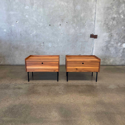 Walnut + Steel " Peek" Nightstands Blu Dot