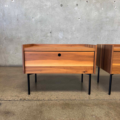 Walnut + Steel " Peek" Nightstands Blu Dot