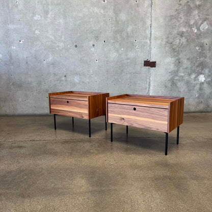 Walnut + Steel " Peek" Nightstands Blu Dot