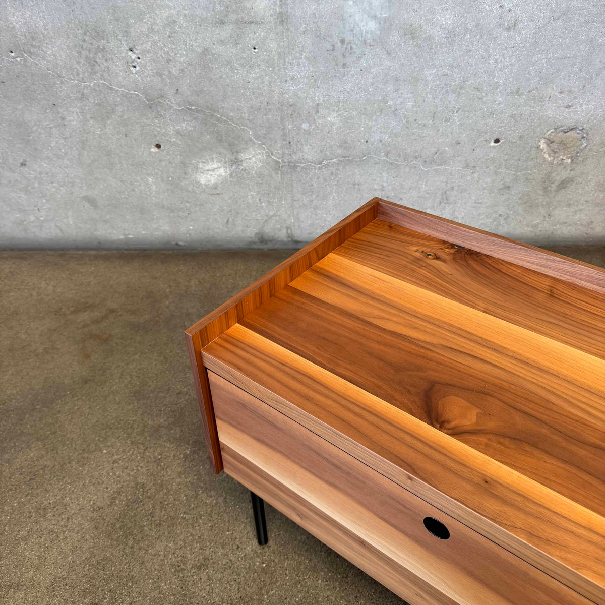 Walnut + Steel " Peek" Nightstands Blu Dot