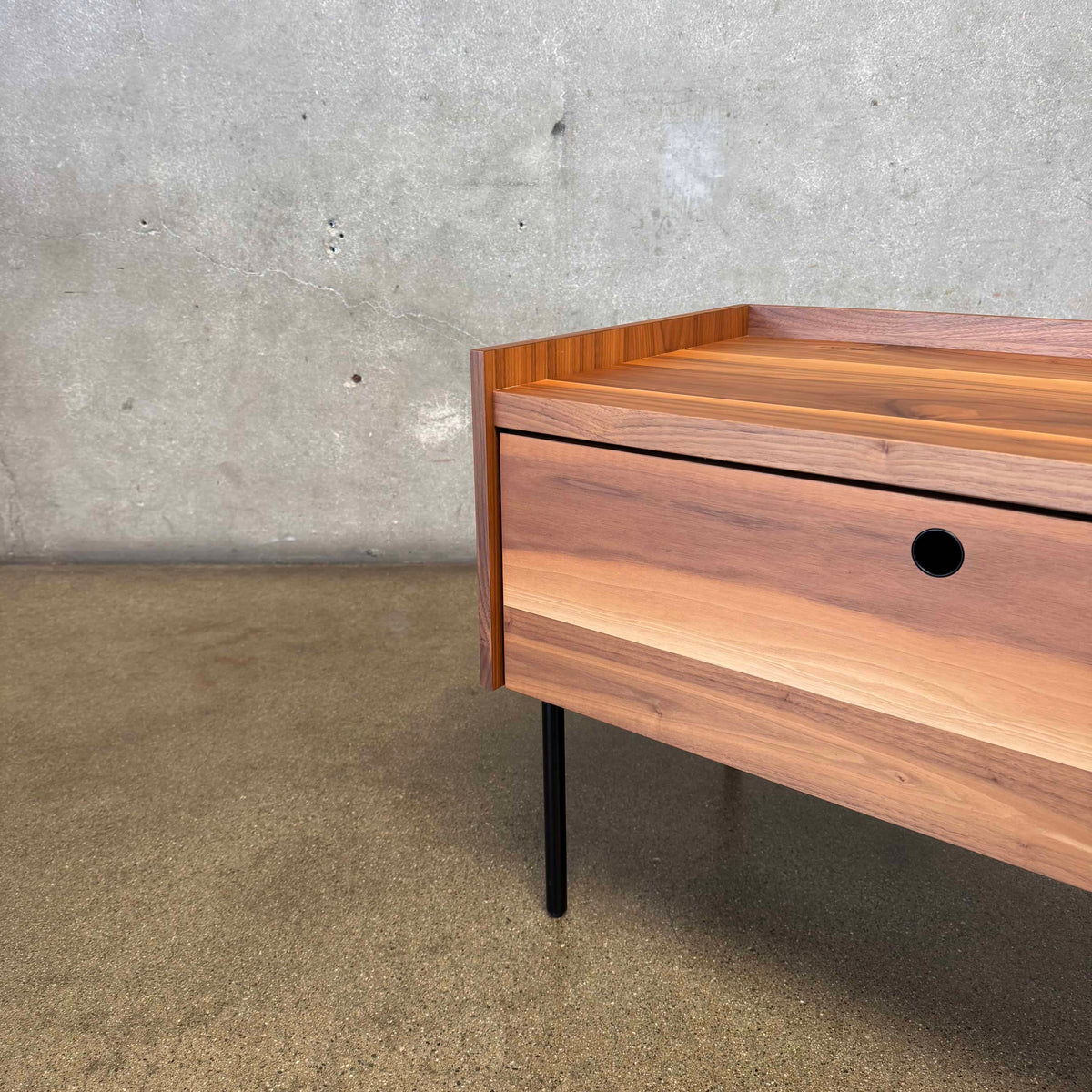 Walnut + Steel " Peek" Nightstands Blu Dot