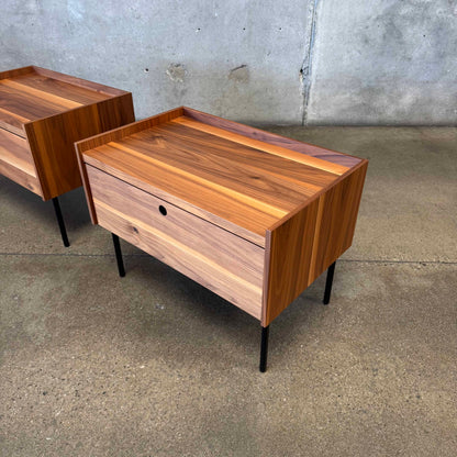 Walnut + Steel " Peek" Nightstands Blu Dot