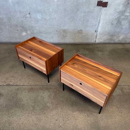 Walnut + Steel " Peek" Nightstands Blu Dot