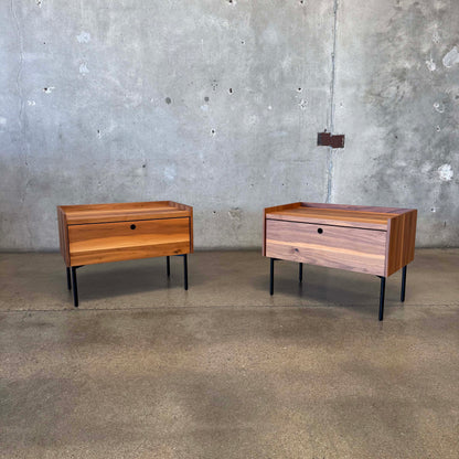 Walnut + Steel " Peek" Nightstands Blu Dot