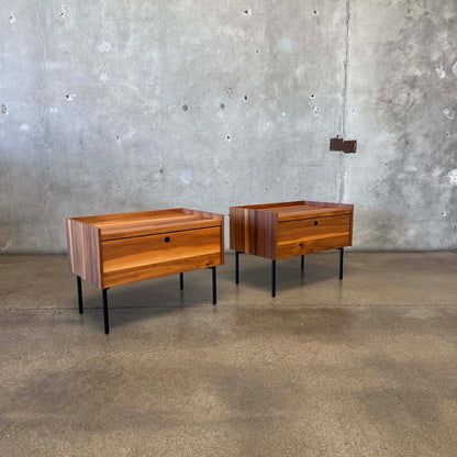Walnut + Steel " Peek" Nightstands Blu Dot