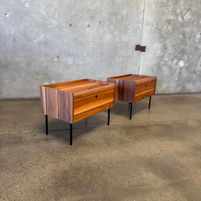 Walnut + Steel " Peek" Nightstands Blu Dot