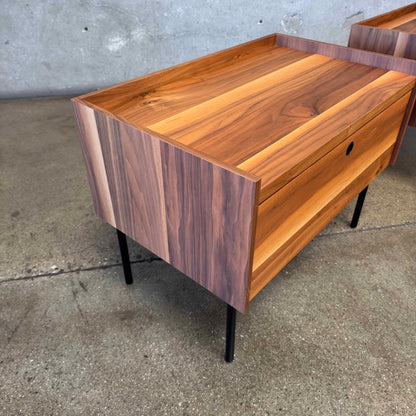 Walnut + Steel " Peek" Nightstands Blu Dot
