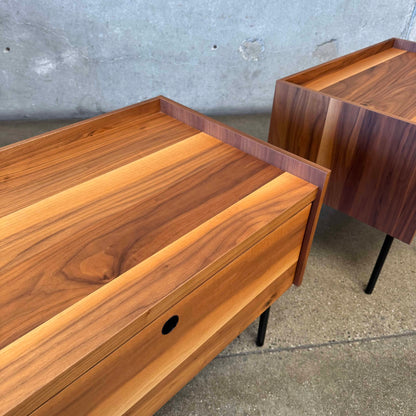 Walnut + Steel " Peek" Nightstands Blu Dot