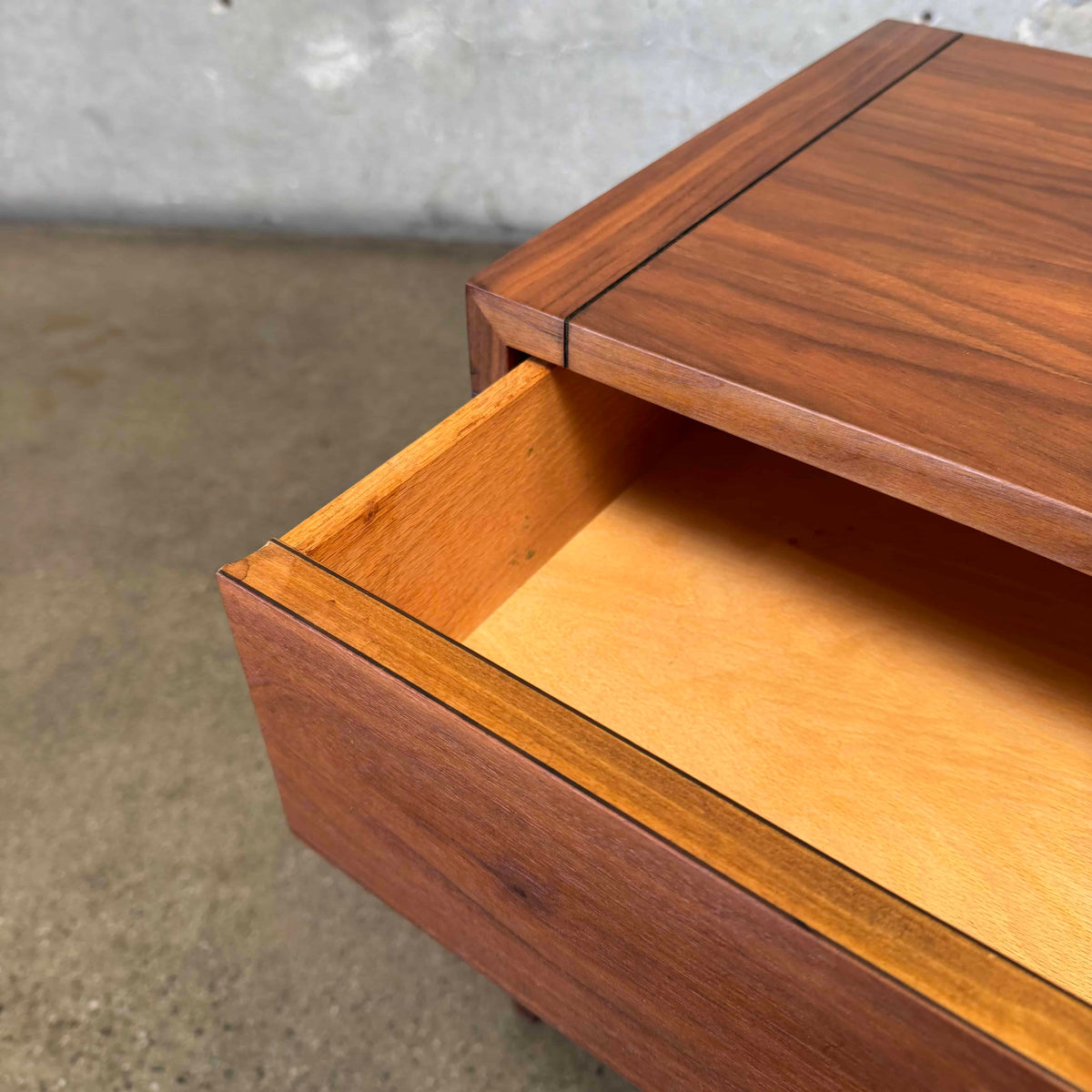 Mid Century Modern Walnut Nightstands by John Keal For Brown Saltman