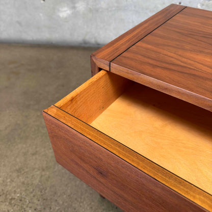 Mid Century Modern Walnut Nightstands by John Keal For Brown Saltman