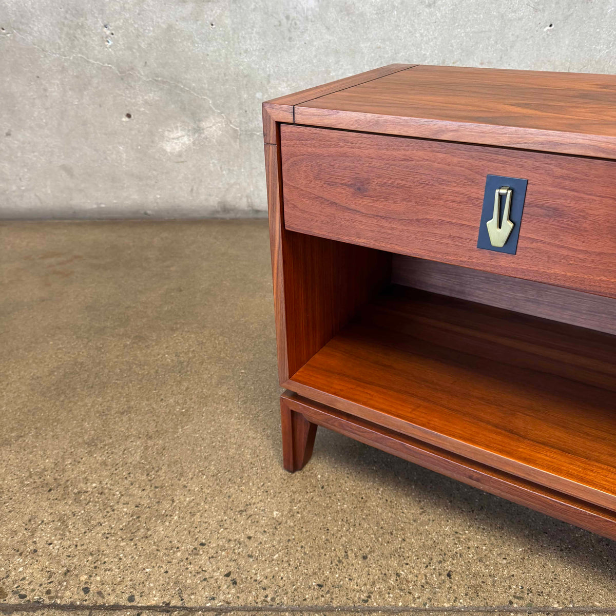 Mid Century Modern Walnut Nightstands by John Keal For Brown Saltman