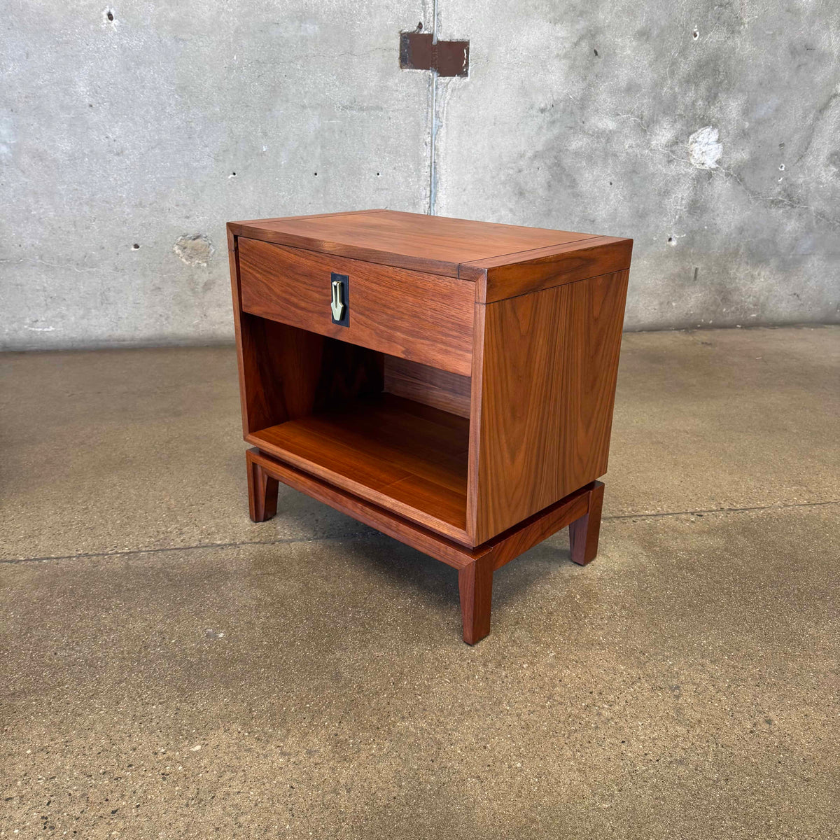 Mid Century Modern Walnut Nightstands by John Keal For Brown Saltman