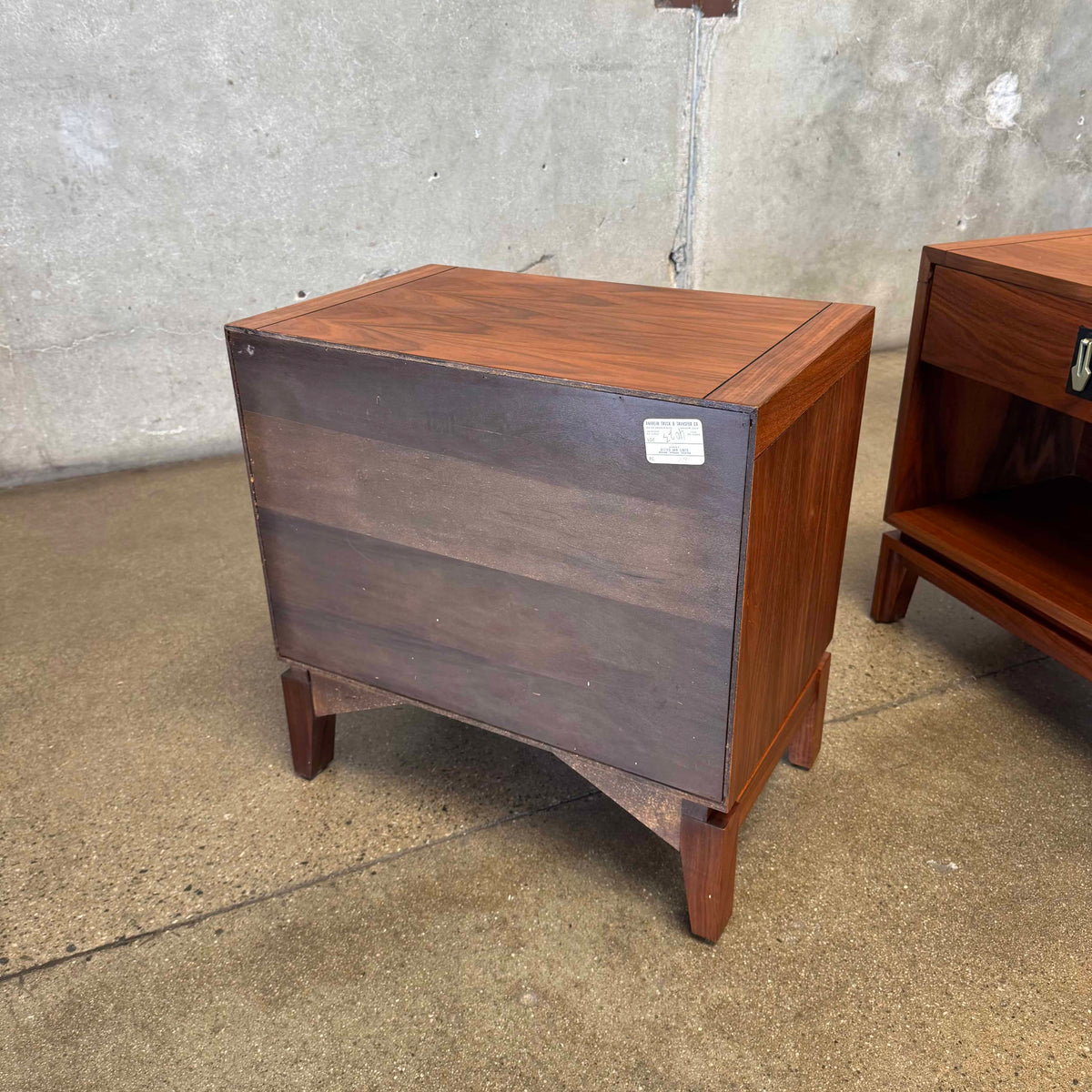 Mid Century Modern Walnut Nightstands by John Keal For Brown Saltman